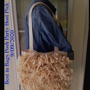 HP💕Artisan Handmade Boho Cream Cotton Tote Bag